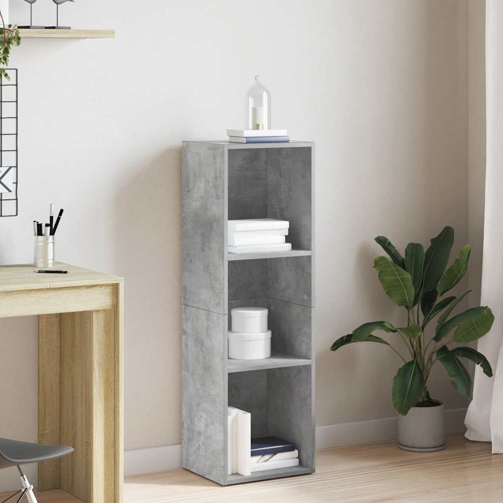 bogreol/tv-bord 36x30x114 cm konstrueret træ betongrå billede