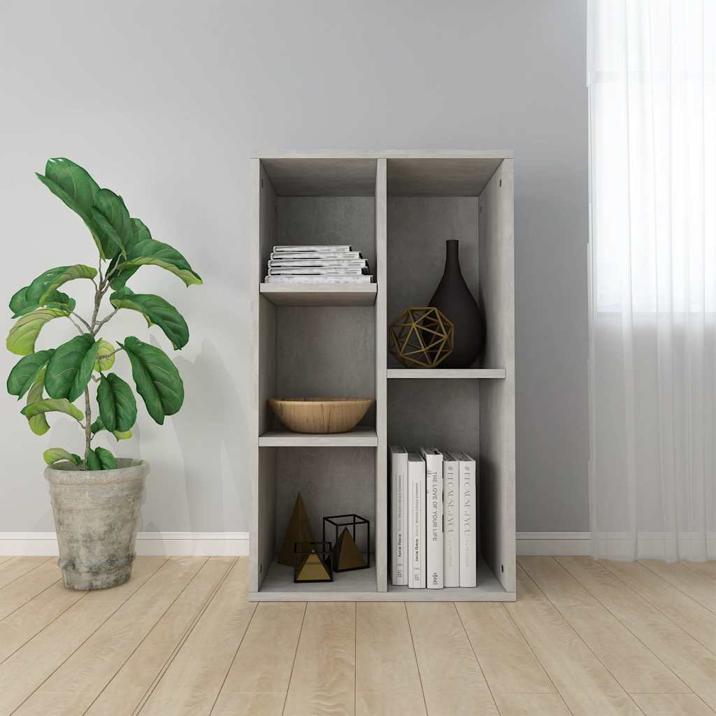 bogreol/skænk 50x25x80 cm konstrueret træ Betongrå billede