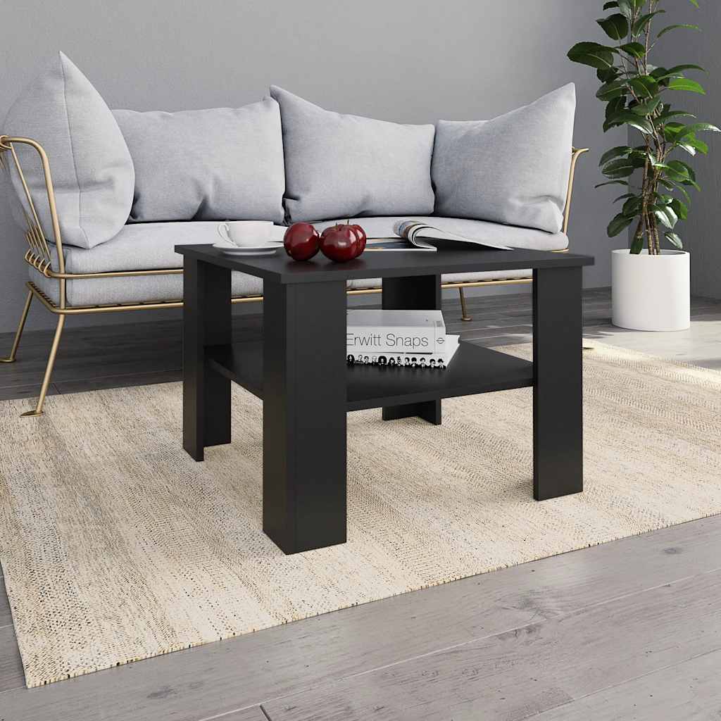 sofabord 60x60x42 cm konstrueret træ sort