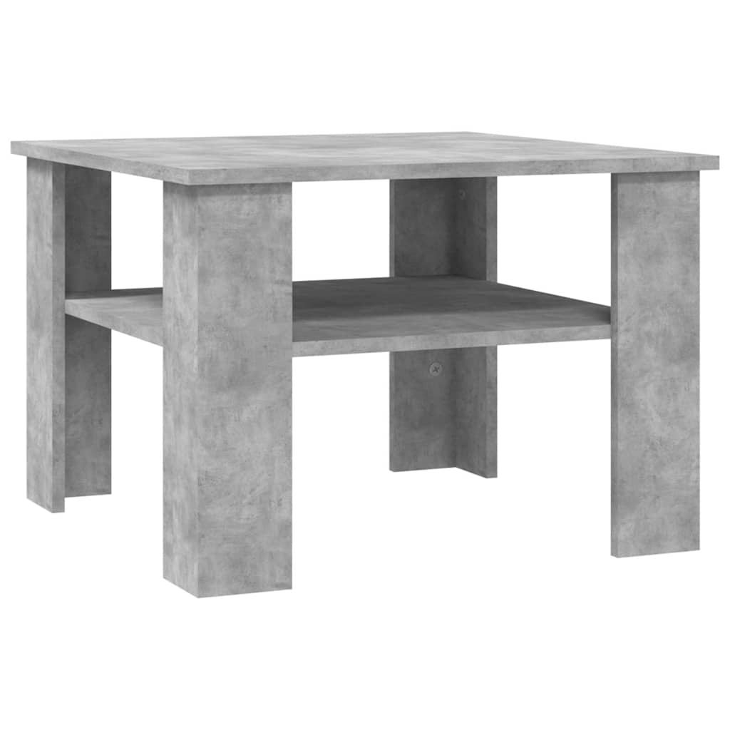 sofabord 60x60x42 cm konstrueret træ betongrå