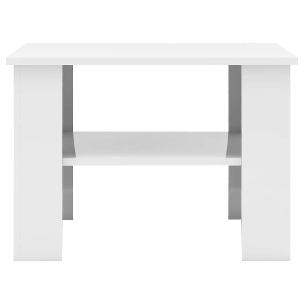 sofabord 60x60x42 cm konstrueret træ hvid højglans