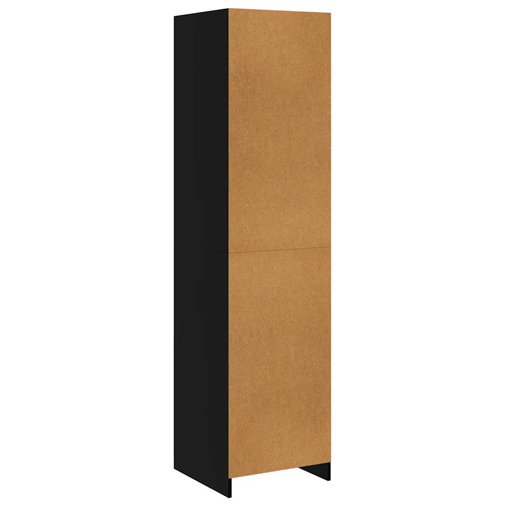 klædeskab 50x50x200 cm konstrueret træ sort