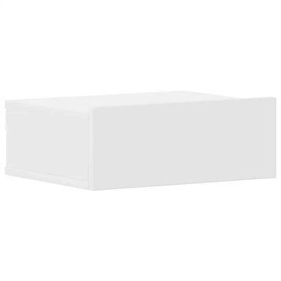 væghængt natbord 40x30x15 cm konstrueret træ hvid