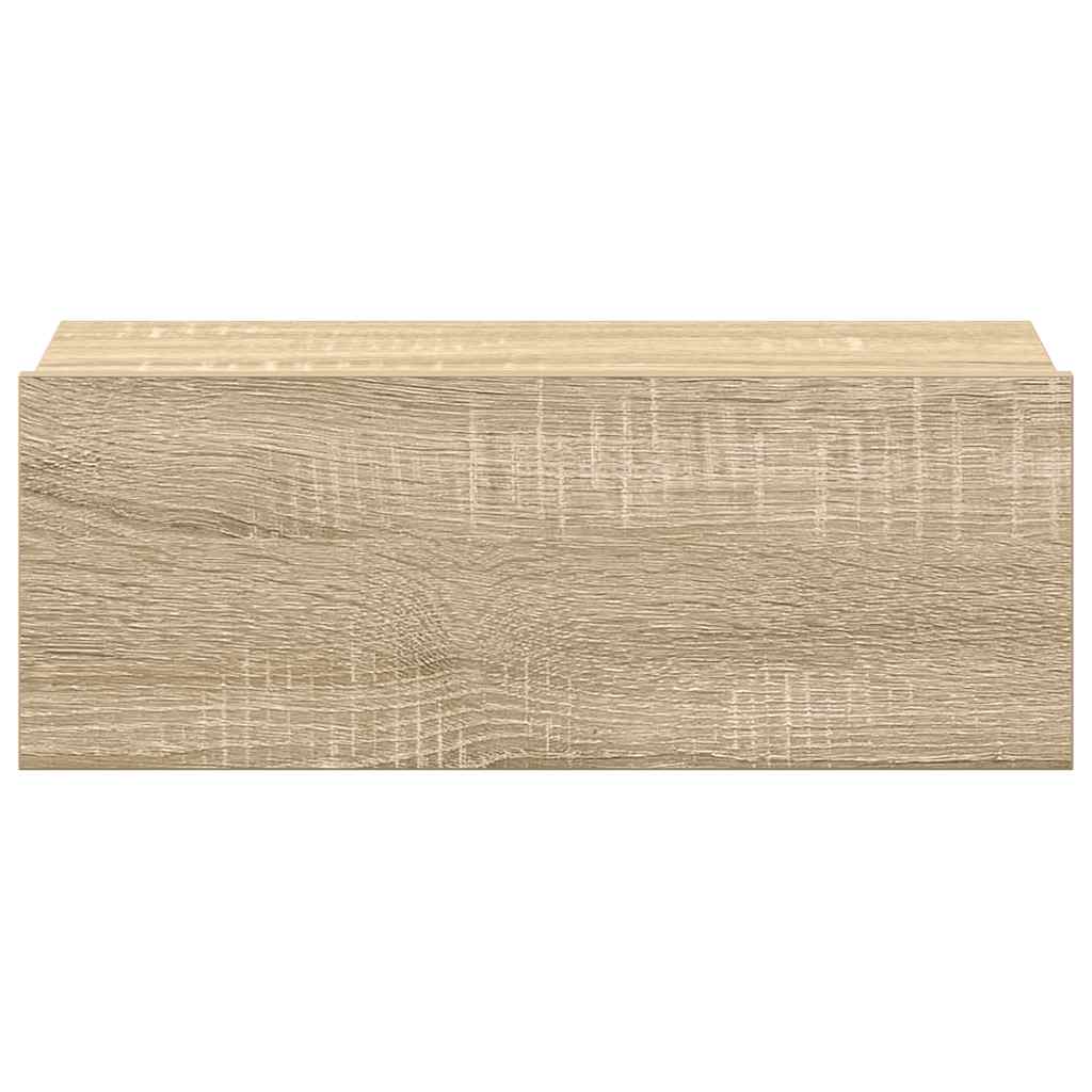 svævende natborde 2 stk. 40 x 30 x 15 cm konstrueret træ sonoma