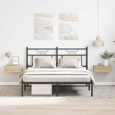 svævende natborde 2 stk. 40 x 30 x 15 cm konstrueret træ sonoma
