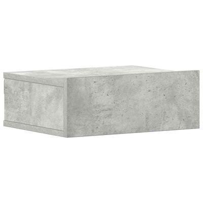 svævende natbord 40 x 30 x 15 cm konstrueret træ betongrå