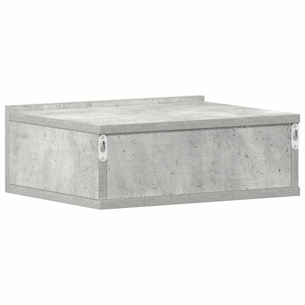 svævende natborde 2 stk. 40 x 30 x 15 cm konstrueret træ grå