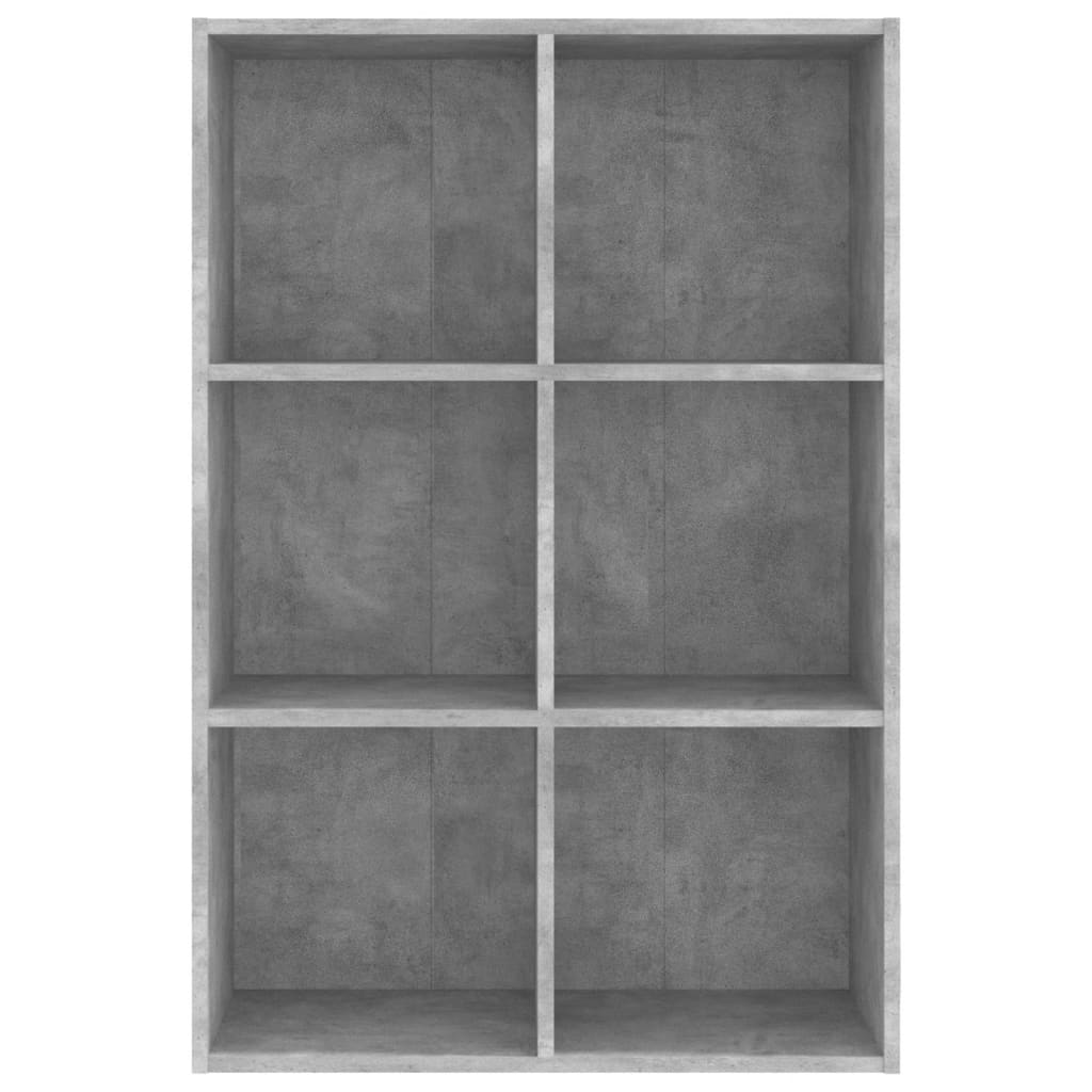 bogreol/skænk 66x30x98 cm konstrueret træ betongrå