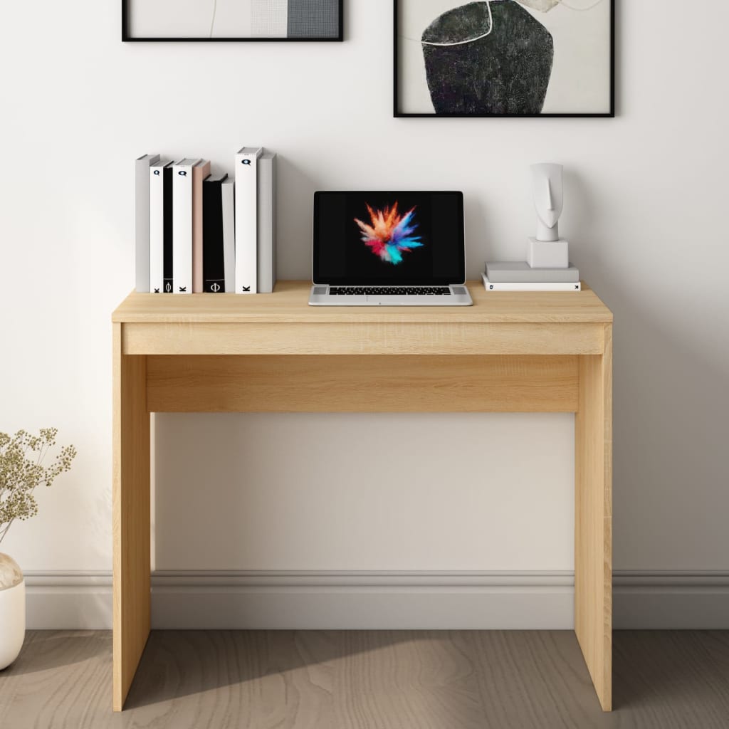 skrivebord 90x40x72 cm konstrueret træ sonoma-eg