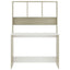skrivebord med hylder 110 x 45 x 157 cm spånplade hvid sonoma-eg