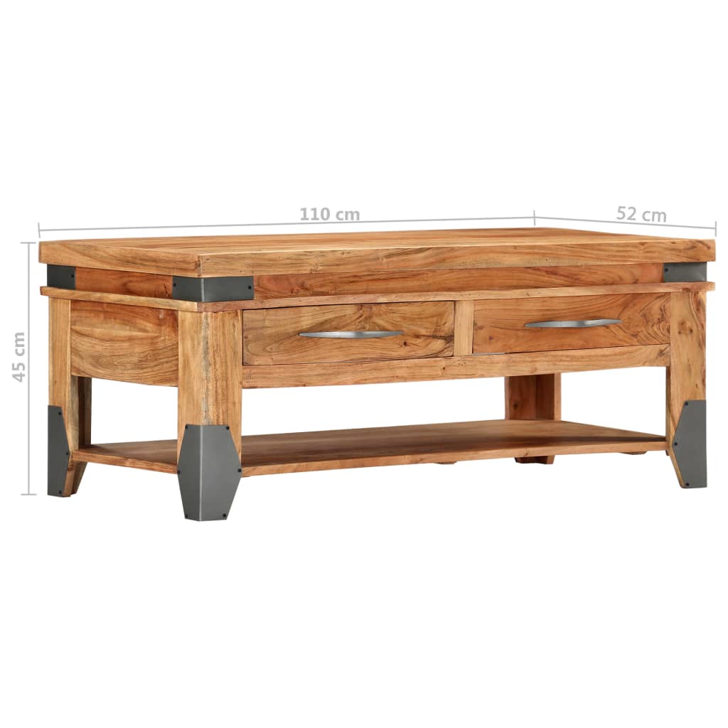sofabord 110 x 52 x 45 cm massivt akacietræ