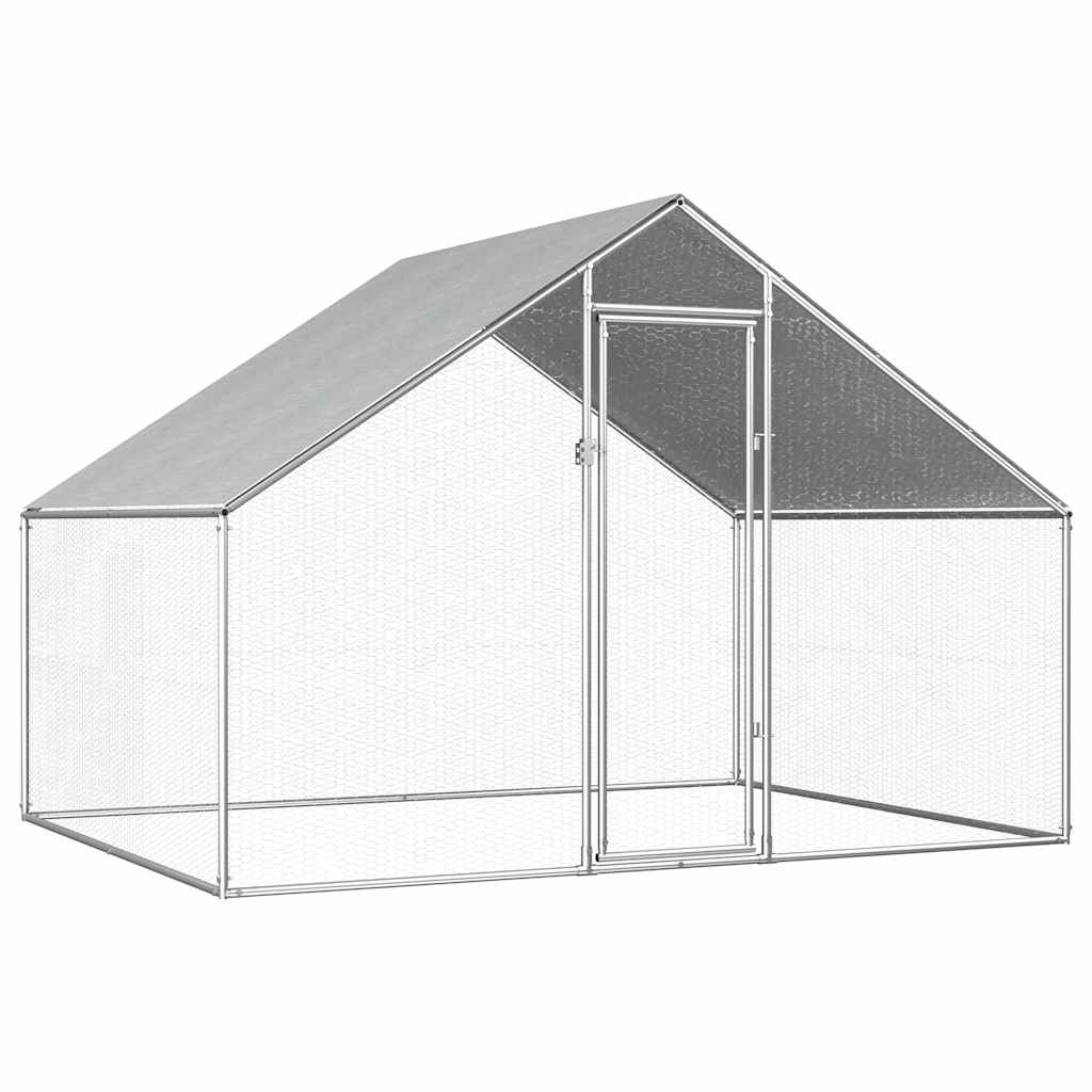 udendørs hønsebur 2,75x2x1,92 m galvaniseret stål