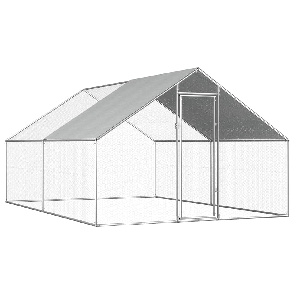 udendørs hønsebur 2,75x4x1,92 m galvaniseret stål