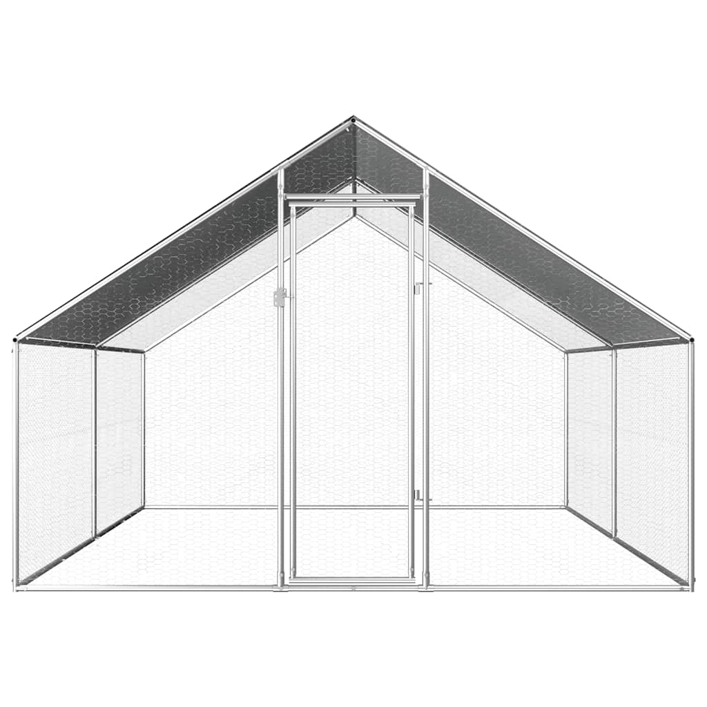 udendørs hønsebur 2,75x4x1,92 m galvaniseret stål