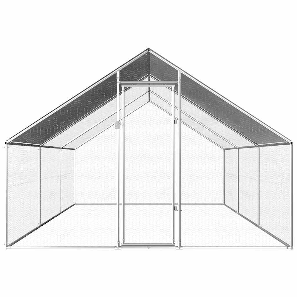 udendørs hønsebur 2,75x6x1,92 m galvaniseret stål