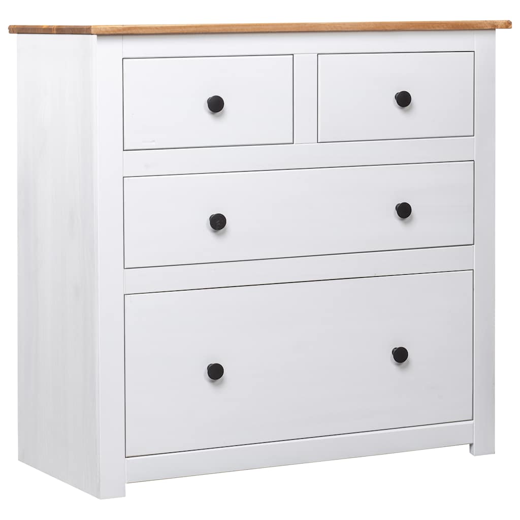 skænk Panama-serien 80x40x83 cm massivt fyrretræ hvid