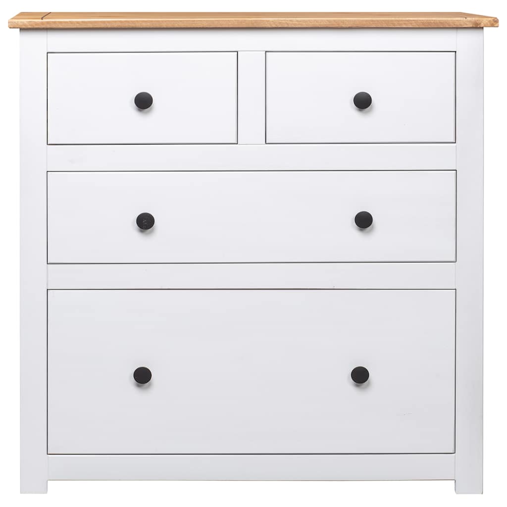 skænk Panama-serien 80x40x83 cm massivt fyrretræ hvid