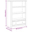 bogreol 80 x 35 x 100 cm massivt fyrretræ hvid Panama