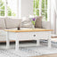 sofabord 100x60x43,5 cm massivt fyrretræ Panama hvid