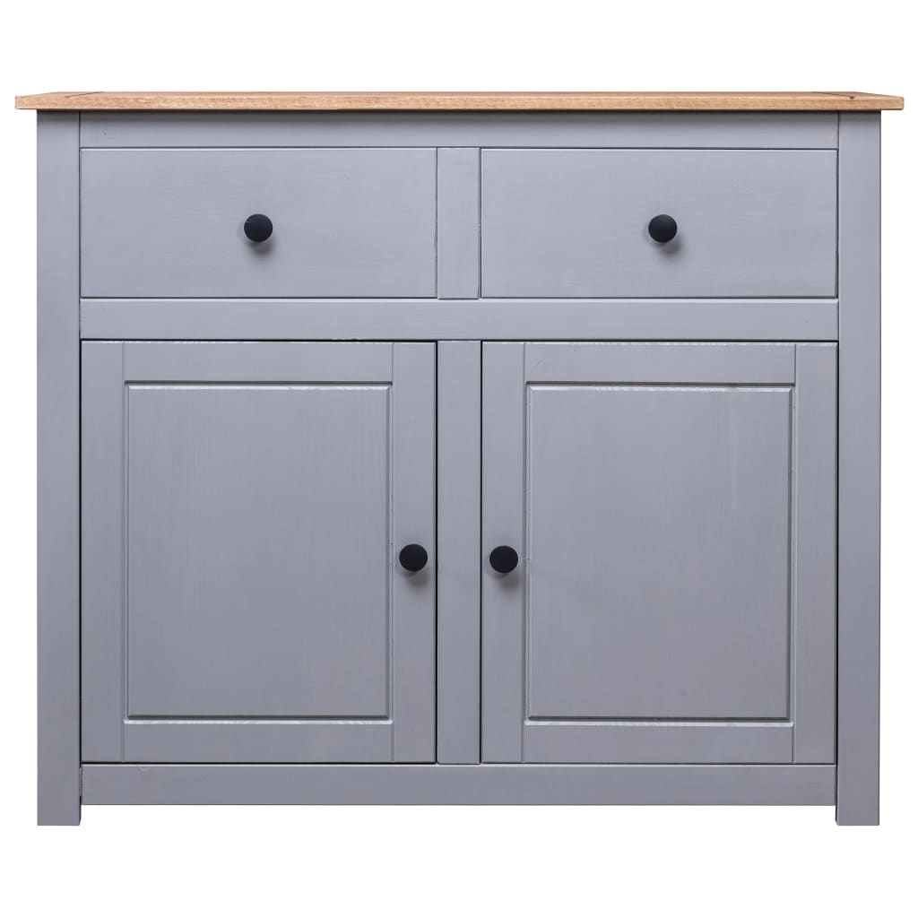 skænk Panama-serien 93x40x80 cm massivt fyrretræ grå