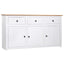 skænk Panama-serien 135x40x80 cm massivt fyrretræ hvid