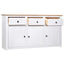 skænk Panama-serien 135x40x80 cm massivt fyrretræ hvid