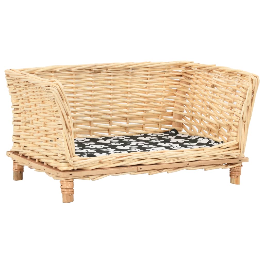hundekurv med hynde  50x33x30 cm naturlig pil