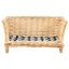 hundekurv med hynde  50x33x30 cm naturlig pil