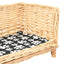 hundekurv med hynde  50x33x30 cm naturlig pil