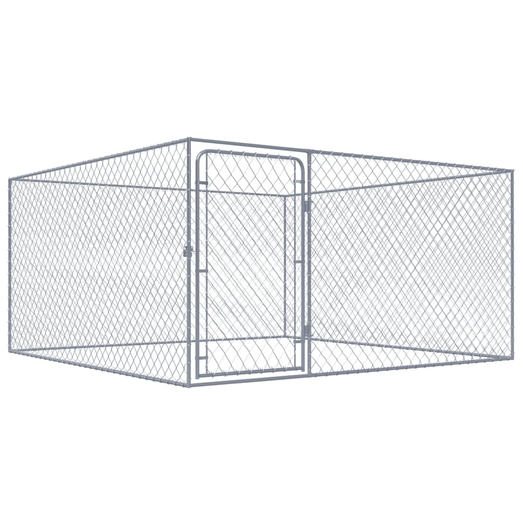 udendørs hundeløbegård 2 x 2 x 1 m galvaniseret stål