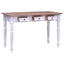 skrivebord med skuffer 117x57x75 cm massivt mahognitræ hvid