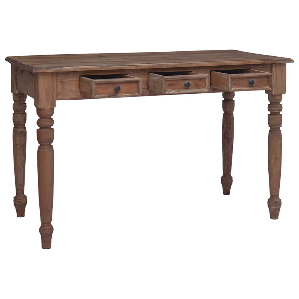 skrivebord med skuffer 117x57x75 cm massivt mahognitræ