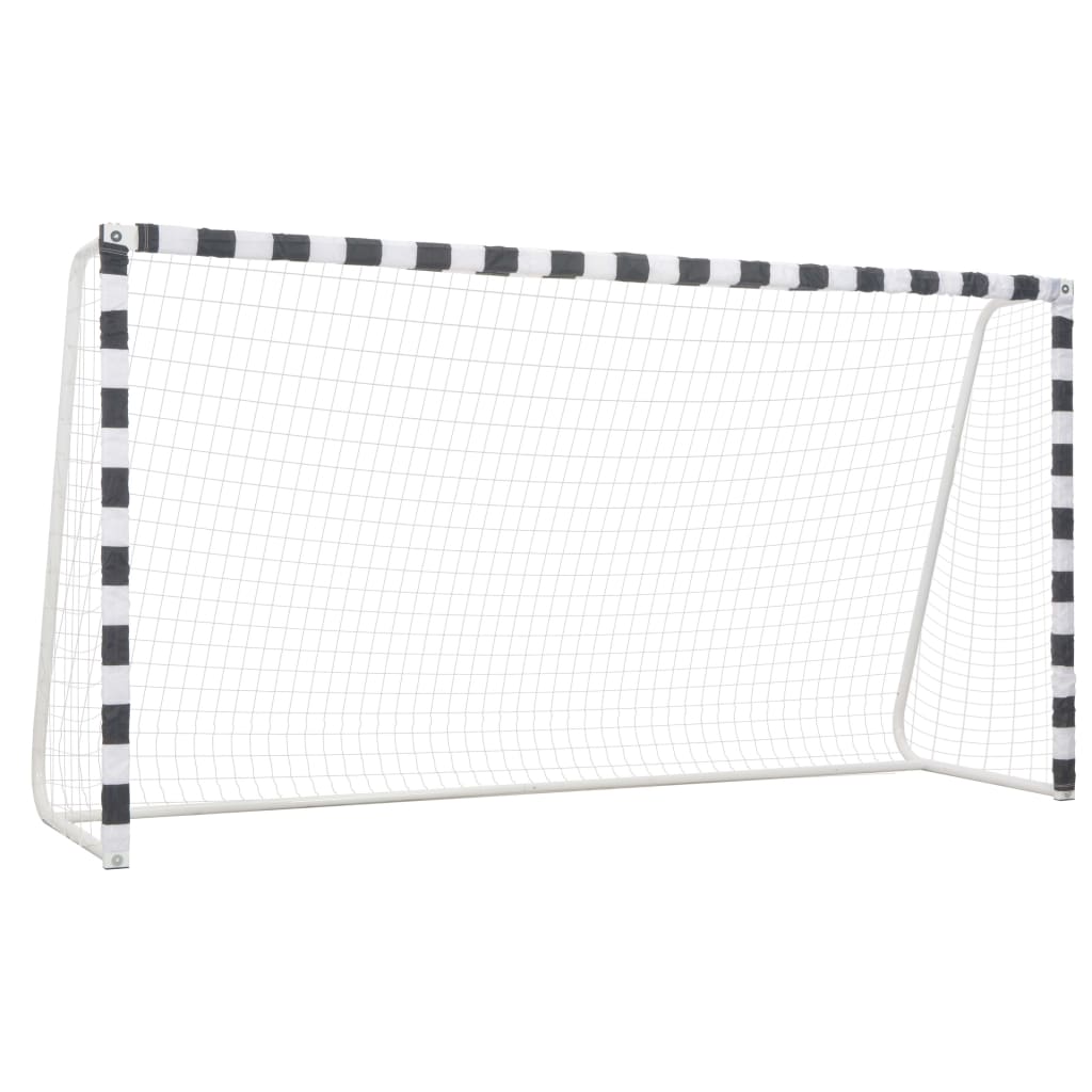 fodboldmål 300 x 160 x 90 cm metal sort og hvid billede
