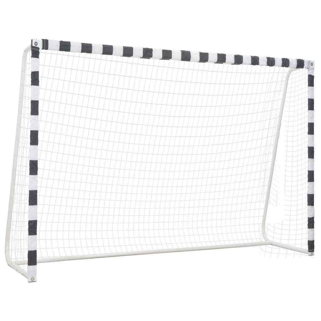 fodboldmål 300 x 200 x 90 cm metal sort og hvid billede
