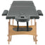 massagebord med 3 zoner træstel 186x68 cm antracitgrå