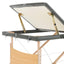 massagebord med 3 zoner træstel 186x68 cm antracitgrå