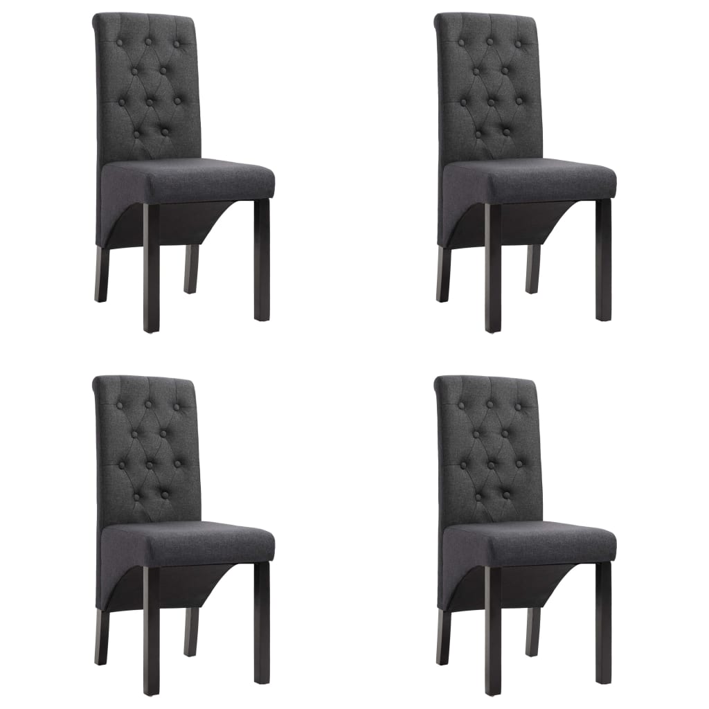 spisebordsstole 4 stk. stof mørkegrå