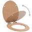 toiletsæder 2 stk. med soft close-låg MDF bambusdesign