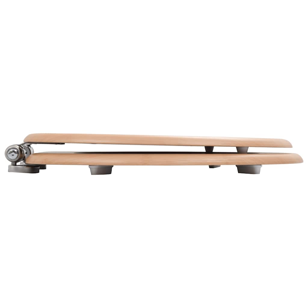 toiletsæder 2 stk. med soft close-låg MDF bambusdesign