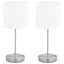 bordlamper 2 stk. touch-knap E14 hvid