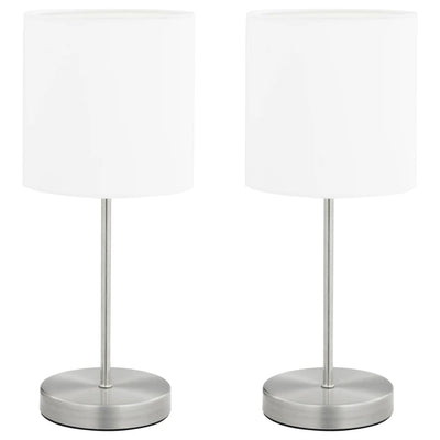 bordlamper 2 stk. touch-knap E14 hvid