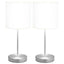 bordlamper 2 stk. touch-knap E14 hvid