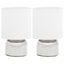 bordlamper 2 stk. touch-knap E14 hvid