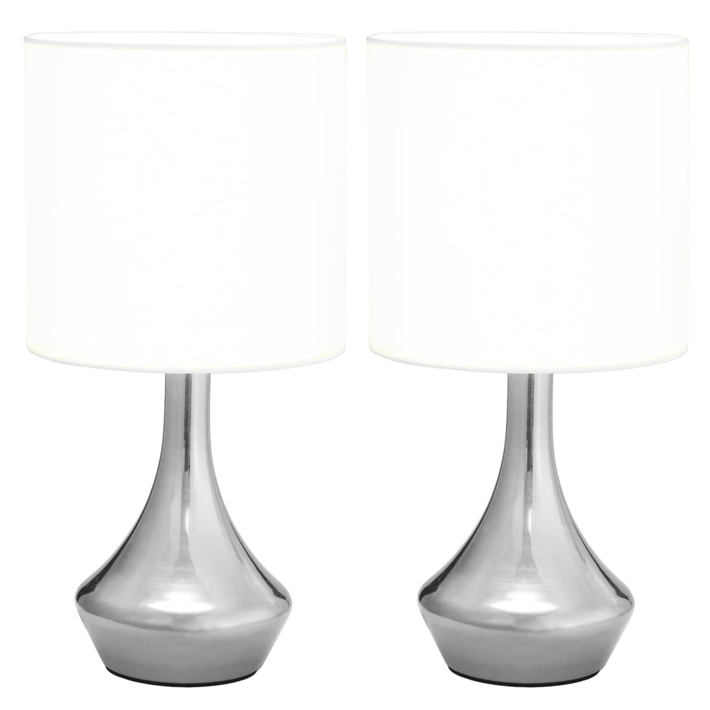 bordlamper 2 stk. touch-knap E14 hvid