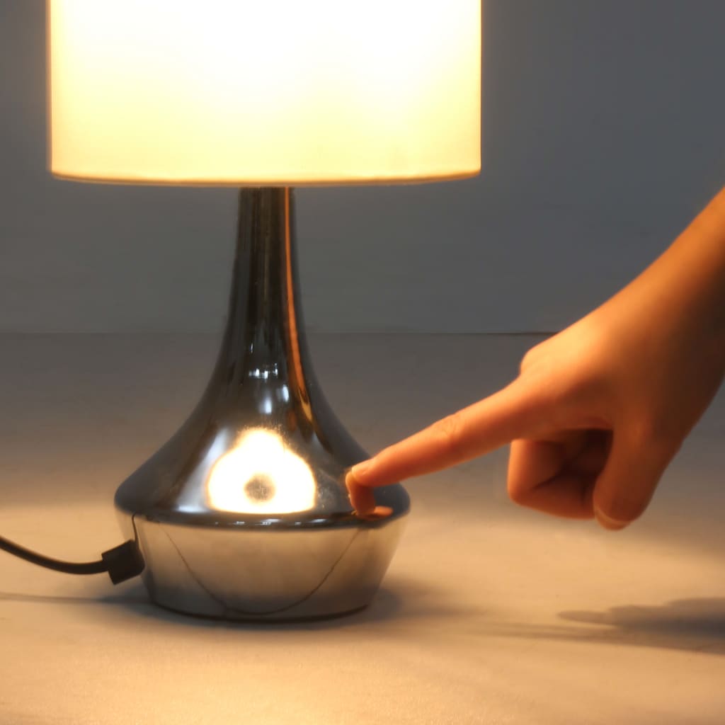 bordlamper 2 stk. touch-knap E14 hvid