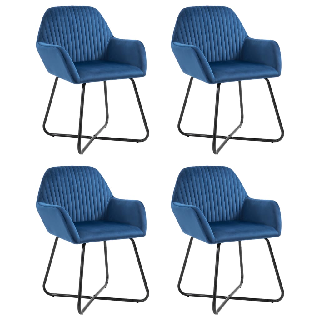 spisebordsstole 4 stk. velour blå