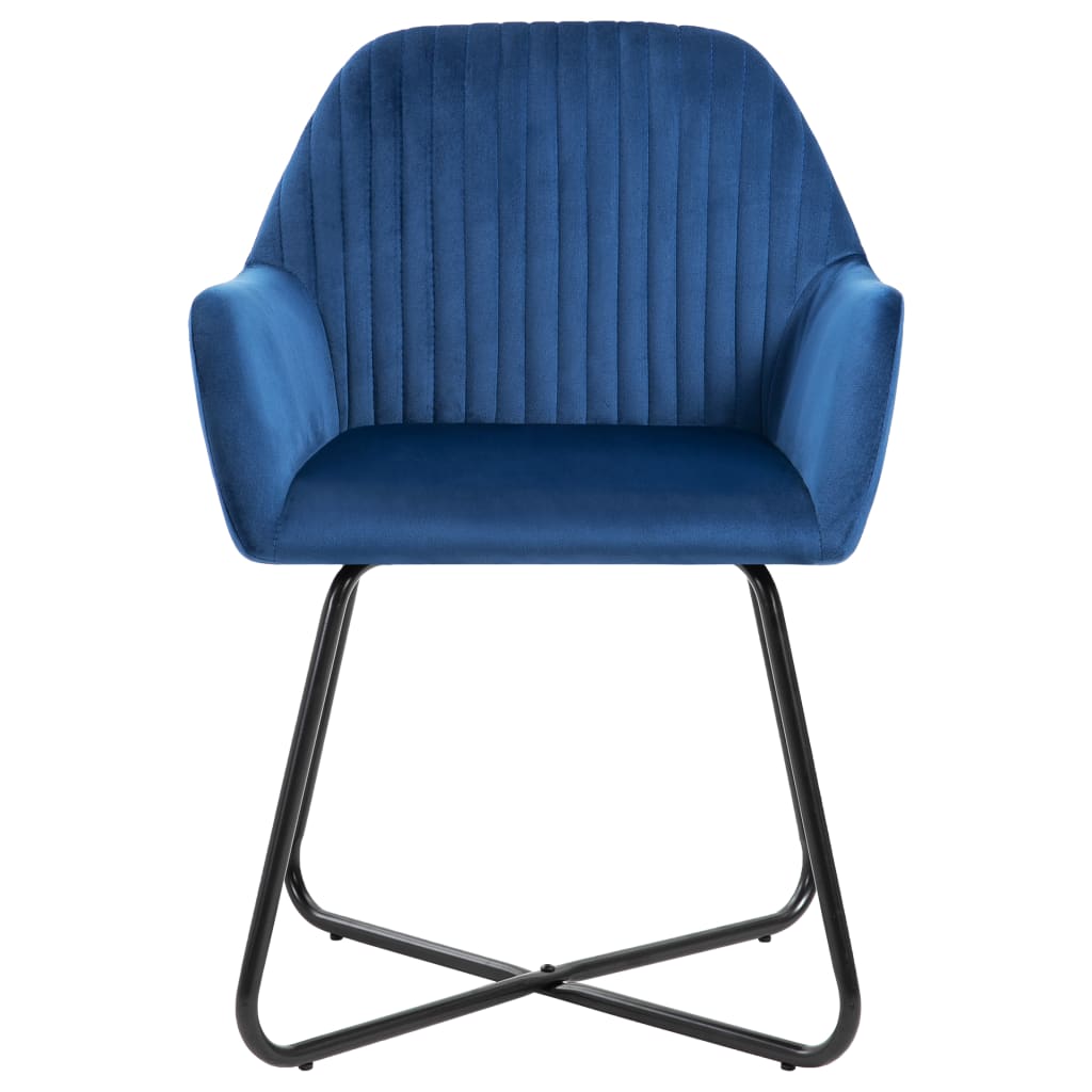 spisebordsstole 6 stk. velour blå