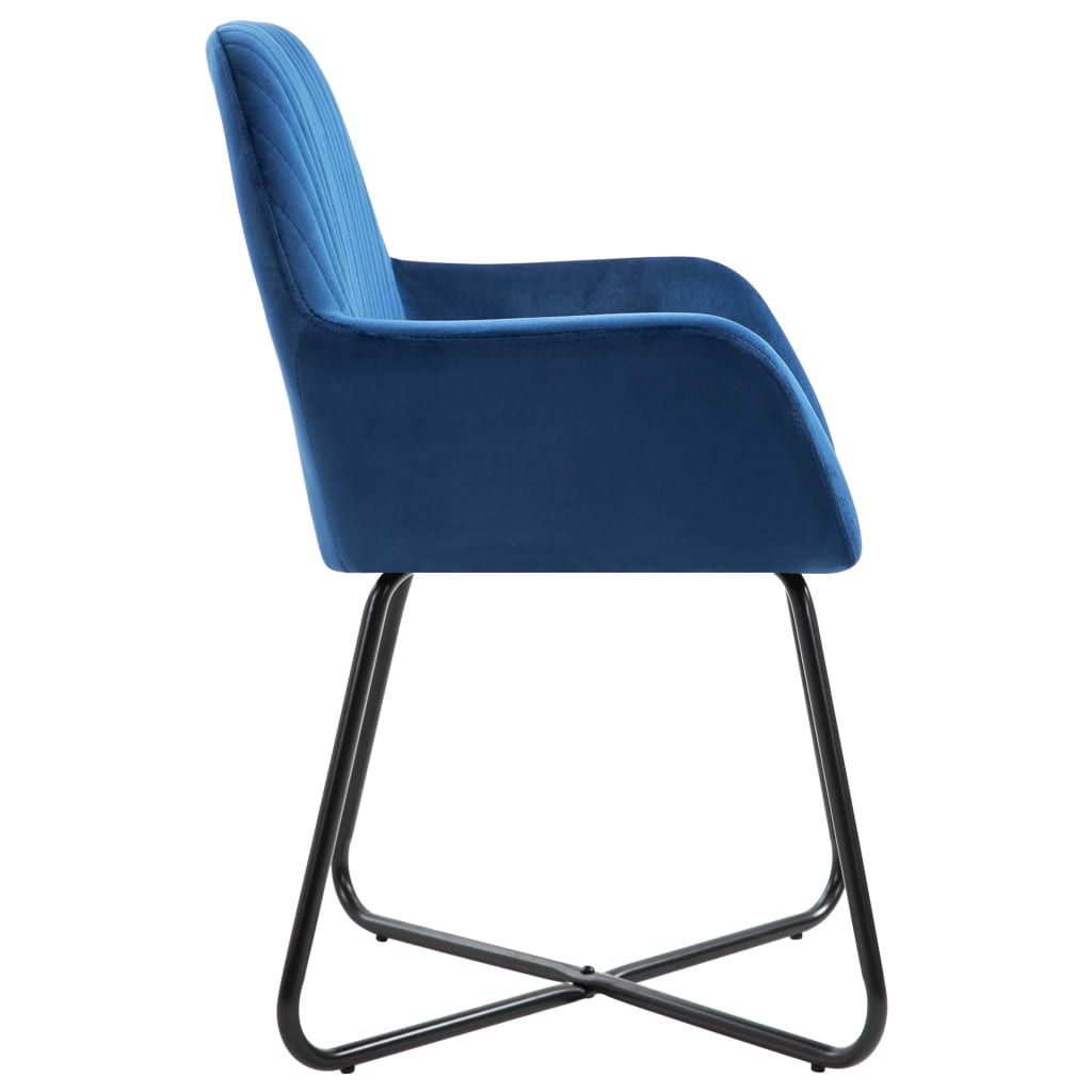 spisebordsstole 6 stk. velour blå