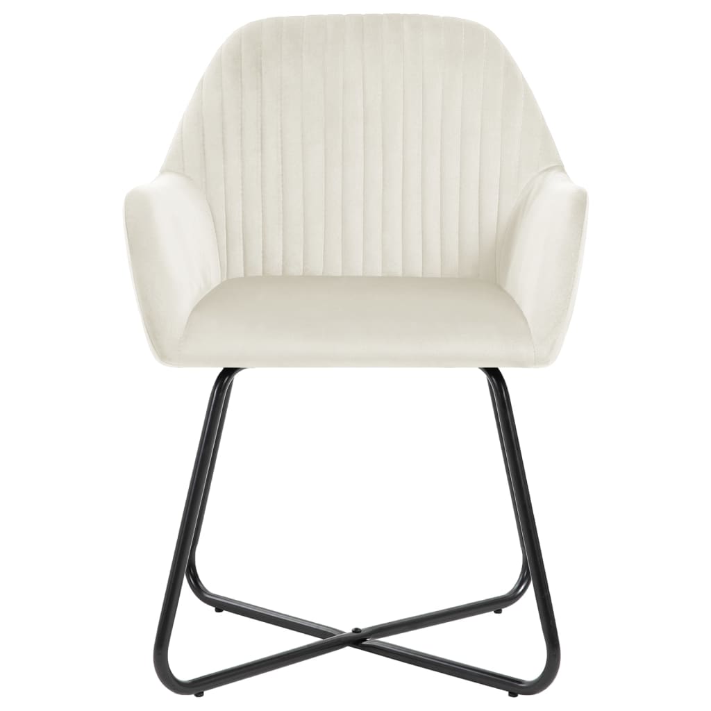 spisebordsstole 4 stk. velour cremefarvet