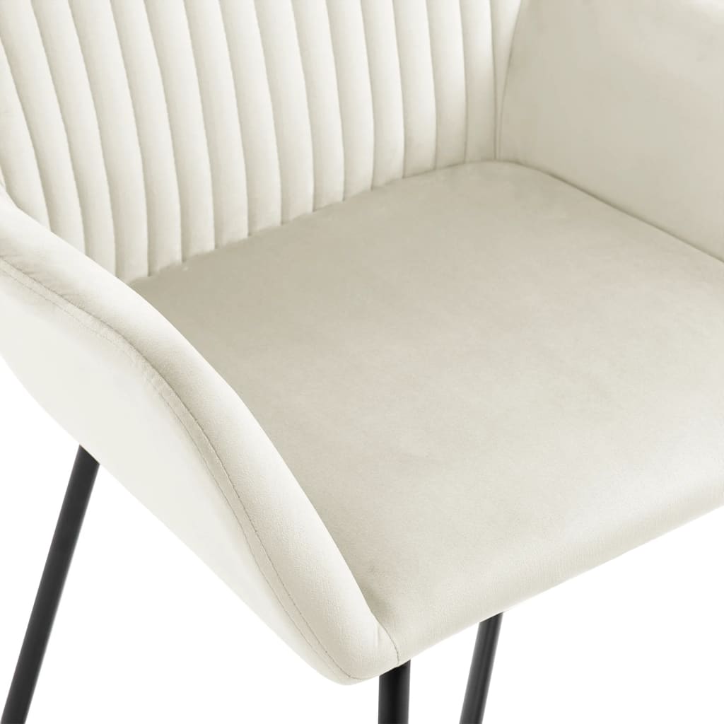 spisebordsstole 4 stk. velour cremefarvet